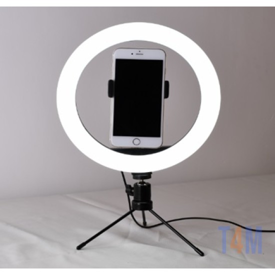 RING LIGHT LS-160-7 6.0" COM MINI TRIPÉ E SUPORTE DE TELEFONE PRETO